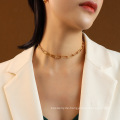 Shangjie Oem Joyas Mode 18K Gold plattiert Halskette Mehrschicht Halskette Frauen Perlenkette Metall Choker Königin Halskette